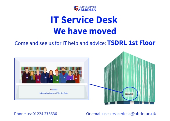IT Service Desk has moved to The Sir Duncan Rice Library